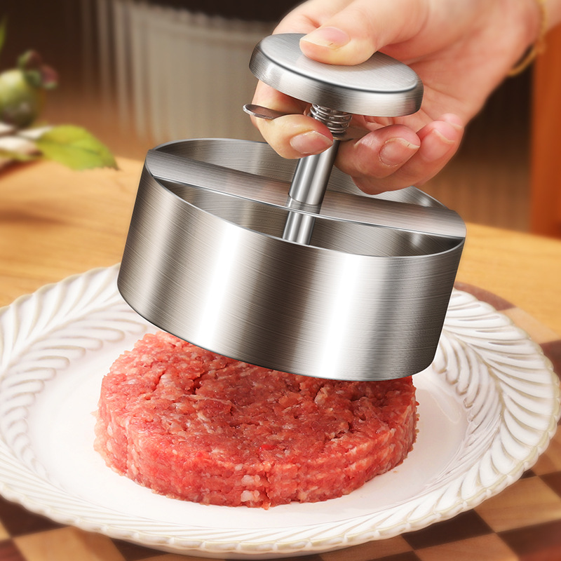 Meat Patty Maker Press Manual - Presse à hamburgers en acier inoxydable