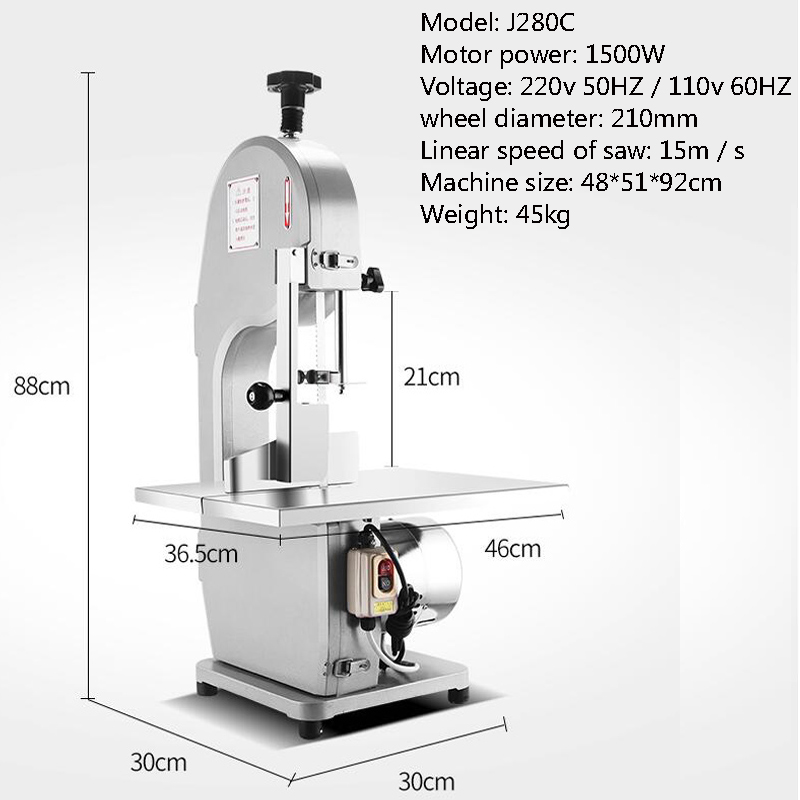 Scie à ruban à viande en acier - Meat Band Saw Cutting Machine avis et prix