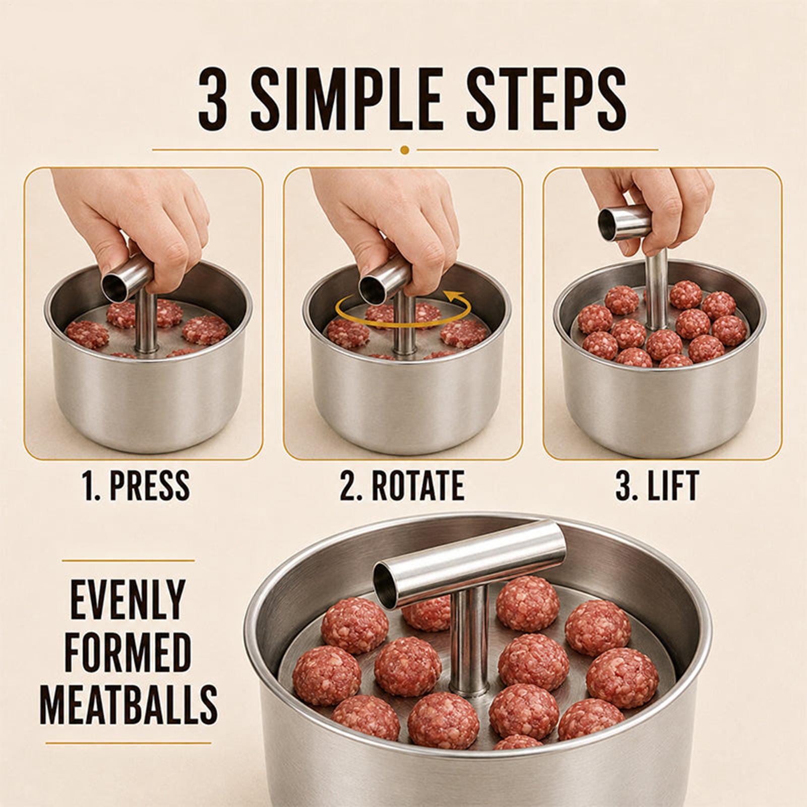 Outil pour préparer des boulet - Meat Patty Maker Press Manual avis et prix